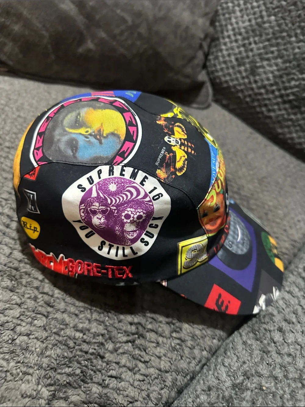 Supreme Men's Multi-Color Patchwork Logo Camp Cap M/L size